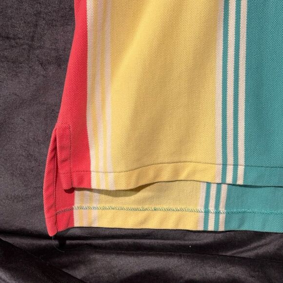 Vintage Striped Polo Shirt Mens Size L 90s Colorblock Golf Dadcore Southport USA - Picture 8 of 16
